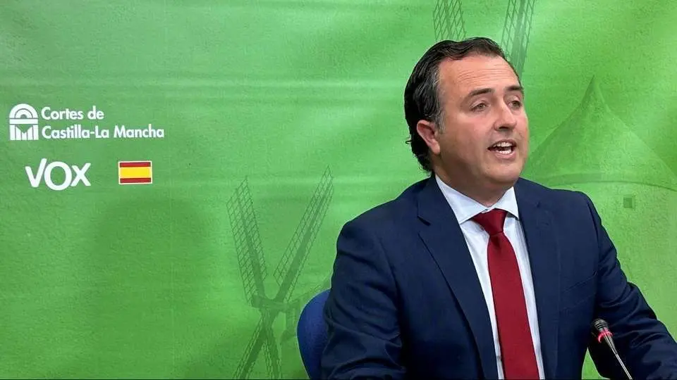 El presidente de Vox en las Cortes de Castilla-la Mancha, David Moreno