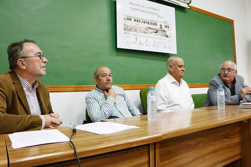 Javier de la Fuente, Lucio Romero, Casto Ruiz y &Aacute;ngel Morena, en la charla-coloquio de ayer tarde