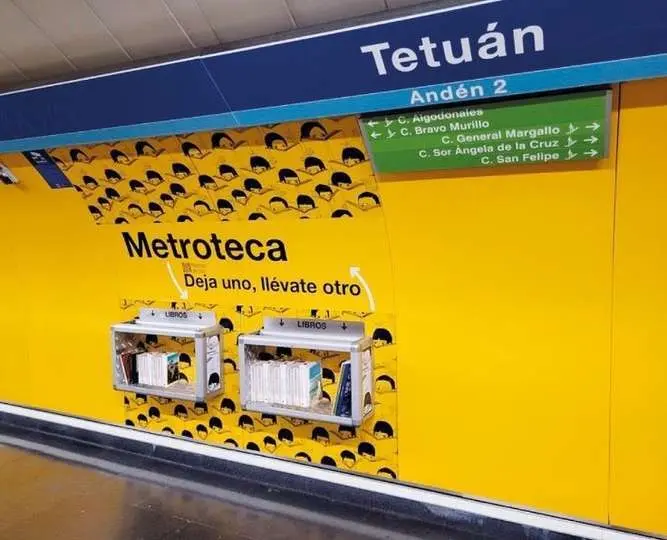 Estaci&oacute;n de Metro de Tetu&aacute;n, d&oacute;nde tuvo lugar la donaci&oacute;n de 250 libros de g&eacute;neros diversos como fomento de la lectura, por parte del Grupo Editorial Sial Pigmali&oacute;n