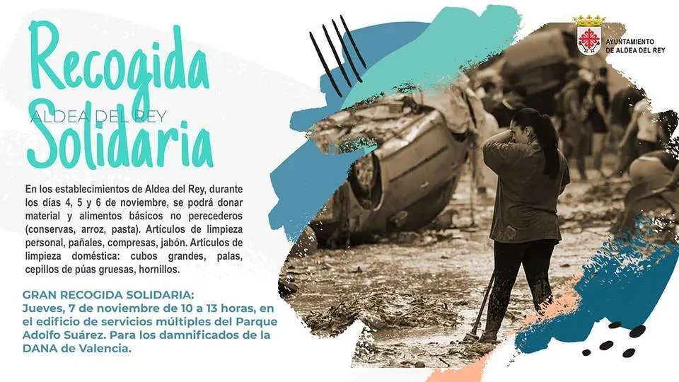 Cartel de la Recogida Solidaria en Aldea del Rey