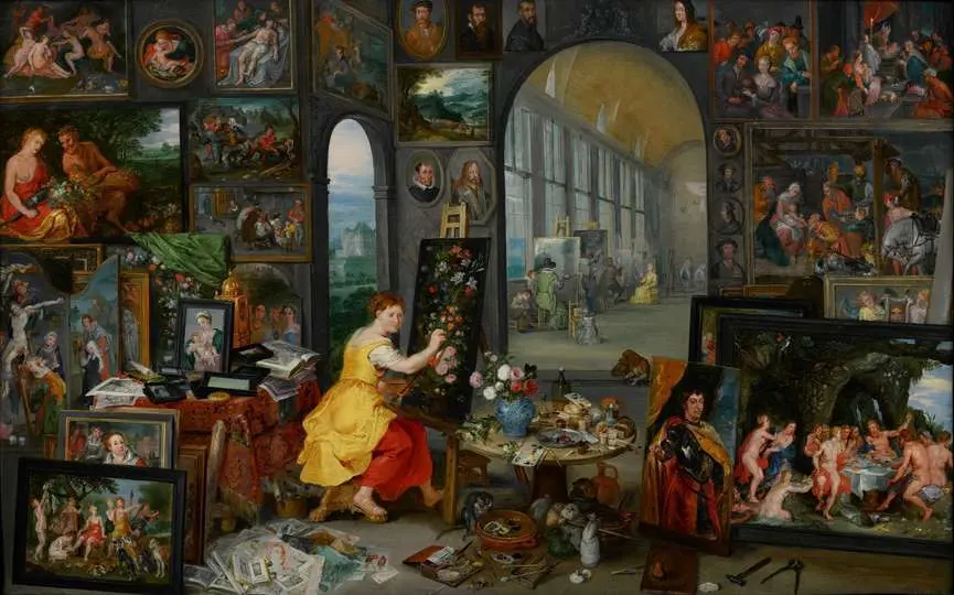 Alegor&iacute;a de la pintura Jan Brueghel el Joven (seg&uacute;n Jan Brueghel el Viejo y Frans Francken el Joven)