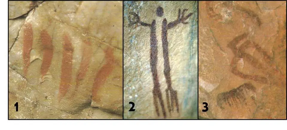 Detalles pict&oacute;ricos de algunos Abrigos: 1 &ldquo;La ventana&rdquo;, 2 &ldquo;Las l&aacute;minas&rdquo;, 3 &ldquo;El Chorrero&rdquo;