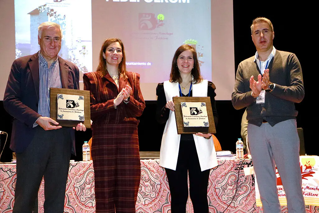 El alcalde Jos&eacute; Lozano, la edil de Cultura Virginia L&oacute;pez, la presidenta de Bal&aacute;lita Roc&iacute;o Santos y el presidente de la Federaci&oacute;n Ra&uacute;l Muela