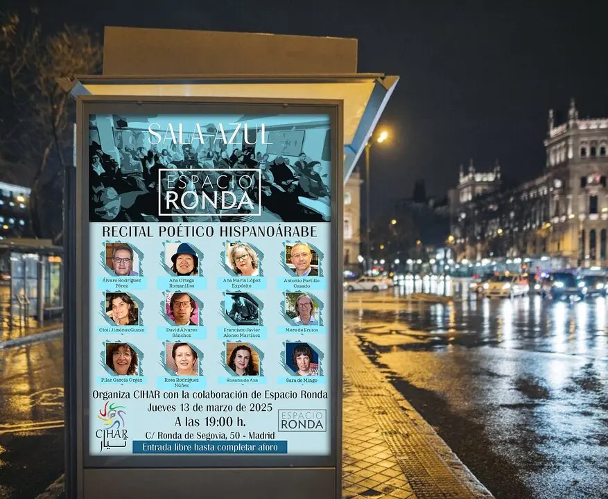 El Recital po&eacute;tico hispano&aacute;rabe tuvo lugar en Espacio Ronda, en Ronda de Segovia, 50 de Madrid