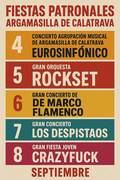 Pasqu&iacute;n con la oferta musical del pr&oacute;ximo septiembre festivo patronal en Argamasilla de Calatrava