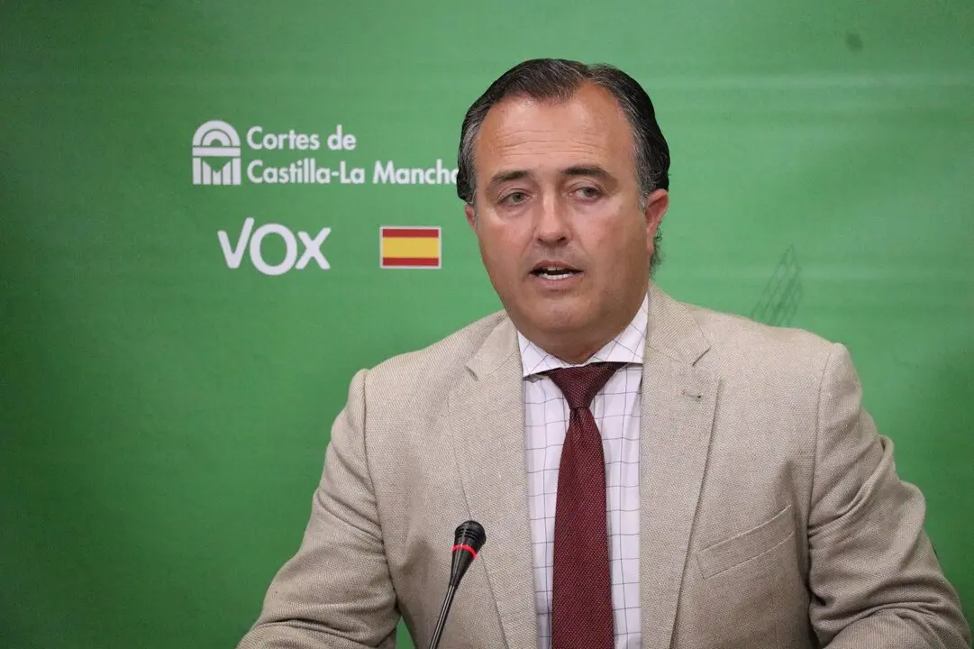 El presidente del Grupo Parlamentario Vox en las Cortes de Castilla-La Mancha, David Moreno