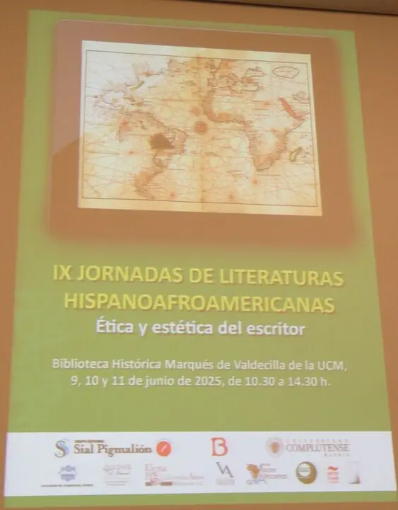 Cartel de las IX JORNADAS DE LITERATURAS HISPANOAFROAMERICANAS. &Eacute;tica y est&eacute;tica del escritor