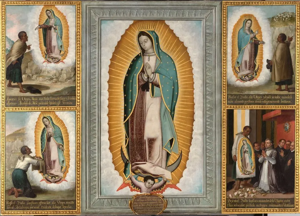 Imagen y apariciones de Nuestra Se&ntilde;ora de Guadalupe Jos&eacute; Ju&aacute;rez (1617-1661) &Oacute;leo sobre lienzo 1656 &Aacute;greda (Soria), monasterio de sor Maria Jes&uacute;s de &Aacute;greda