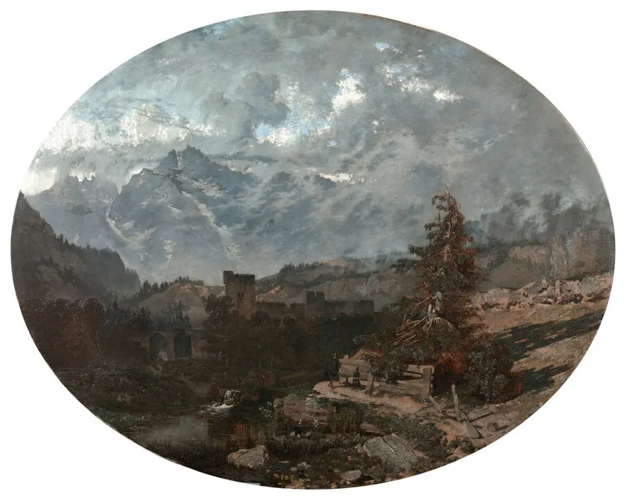 Vista tomada en los Pirineos navarros Mu&ntilde;oz Degrain, Antonio &Oacute;leo sobre lienzo, 108 x 137 cm 1862 Madrid, Museo Nacional del Prado. Adquirido en 1863