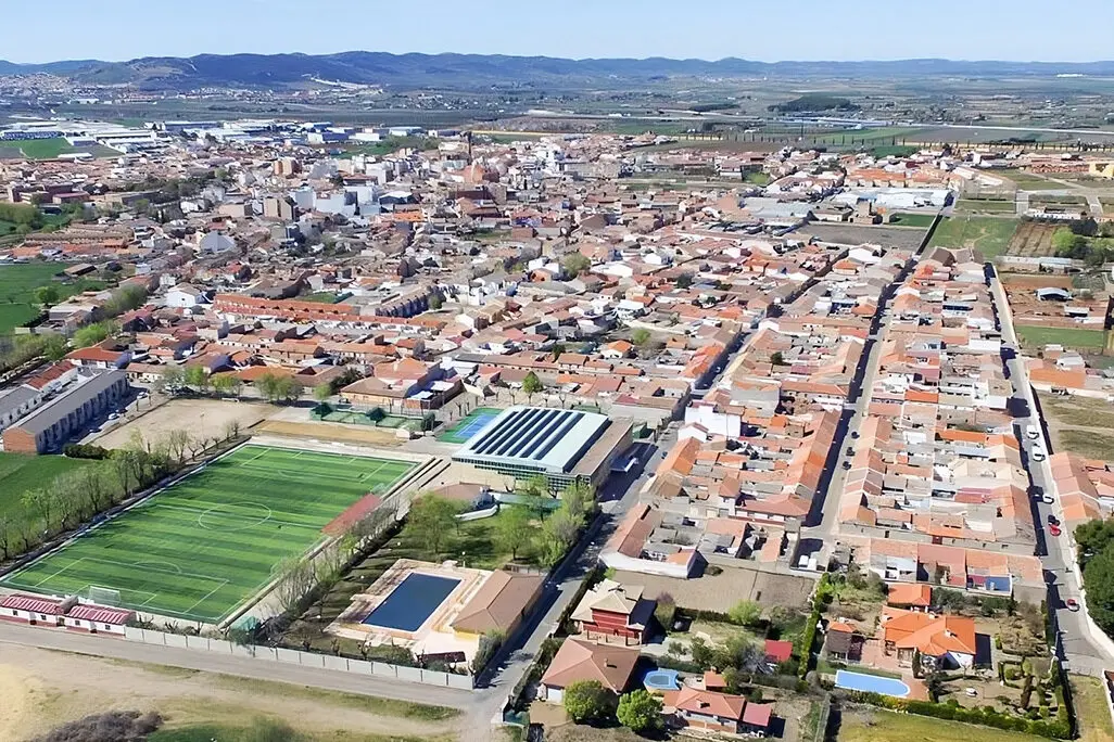 Panor&aacute;mica a&eacute;rea de Argamasilla de Calatrava
