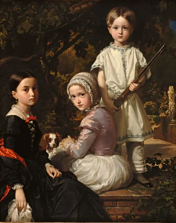 Luisa, Rosa y Raimundo de Madrazo y Garreta, hijos del pintor, 1845. Raimundo de Madrazo