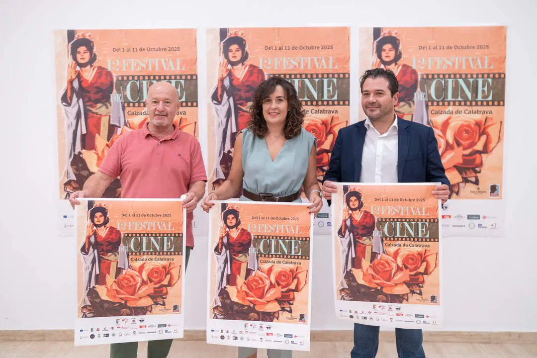 Gema Garc&iacute;a, David Triguero y Hern&aacute;n Vald&eacute;s presentan el 12&ordm; Festival de Cine de Calzada de Calatrava