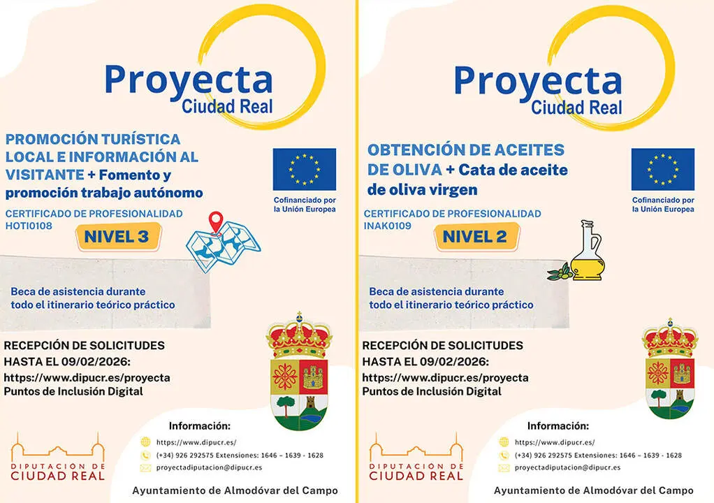 Carteles de los cursos programados en Almod&oacute;var del Campo