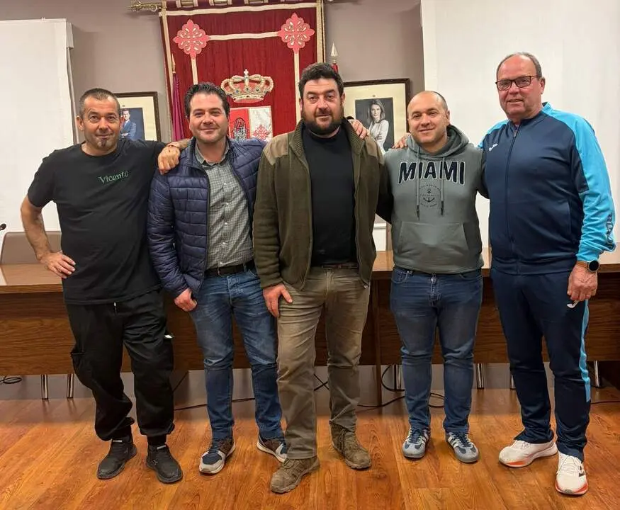 David Triguero, junto a Eusebio, Luciano, Javier y Vicente