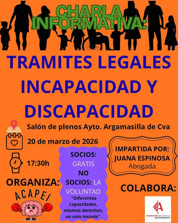 Cartel de la charla de este viernes en Argamasilla de Calatrava