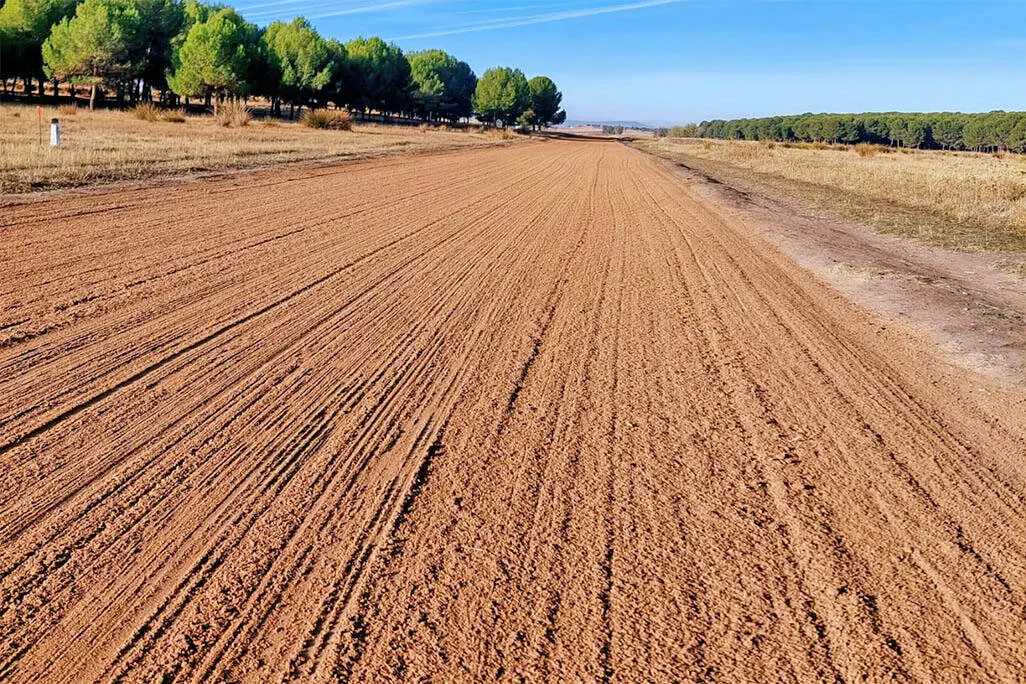 Aspecto de la pista rabanera para competiciones de galgos