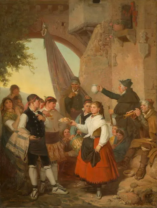 El presente. Fiesta mayor en Moncayo (Arag&oacute;n), la v&iacute;spera del santo patrono, 1866