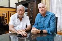 Antonio Le&oacute;n y Jos&eacute; Lozano, departiendo esta semana en el despacho de alcald&iacute;a