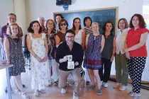Participantes en el curso, junto al monitor