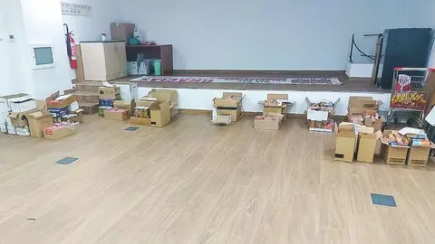 Zona de la Asamblea Local donde se prepara el reparto
