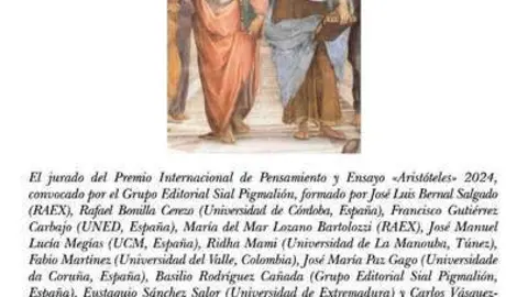 Premio Internacional de Pensamiento y Ensayo &ldquo;Arist&oacute;teles&rdquo; 2024