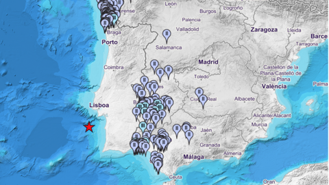 Mapa de intensidades del terremoto registrado / IGN