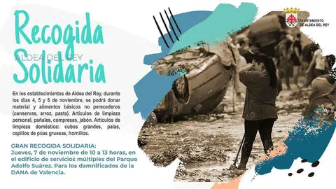 Cartel de la Recogida Solidaria en Aldea del Rey