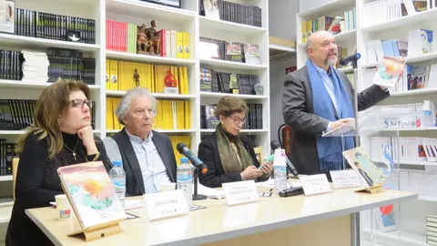 Dhouha Abid; Francisco Guti&eacute;rrez Carbajo; Luisa Ballesteros Rosas y de pie, Basilio Rodr&iacute;guez Ca&ntilde;ada