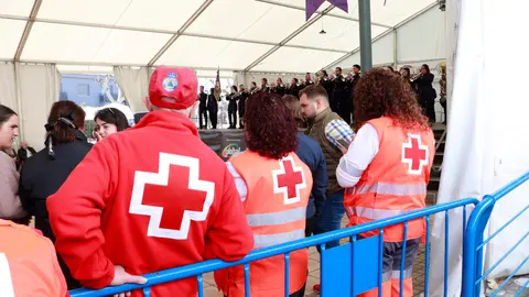 Prestando cobertura preventiva en la carpa de conciertos