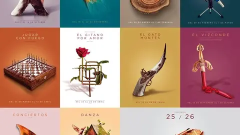 Mosaico de carteles de la Temporada 25/26 del Teatro de la Zarzuela