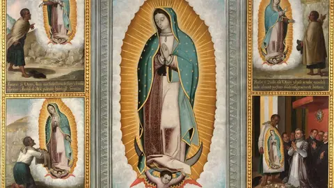 Imagen y apariciones de Nuestra Se&ntilde;ora de Guadalupe Jos&eacute; Ju&aacute;rez (1617-1661) &Oacute;leo sobre lienzo 1656 &Aacute;greda (Soria), monasterio de sor Maria Jes&uacute;s de &Aacute;greda
