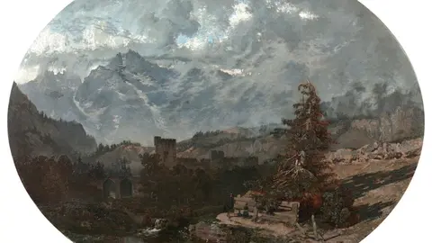 Vista tomada en los Pirineos navarros Mu&ntilde;oz Degrain, Antonio &Oacute;leo sobre lienzo, 108 x 137 cm 1862 Madrid, Museo Nacional del Prado. Adquirido en 1863