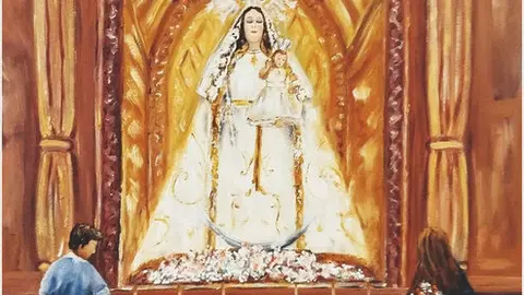 Cartel con que Mar&iacute;a Jes&uacute;s Mu&ntilde;oz Mu&ntilde;oz anuncia las Fiestas Patronales de este a&ntilde;o en Argamasilla de Calatrava