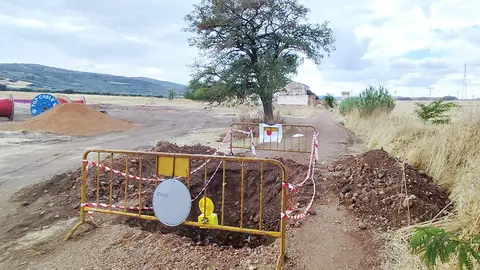 Zona de entronque entre tramos de la tuber&iacute;a, antes del diseminado