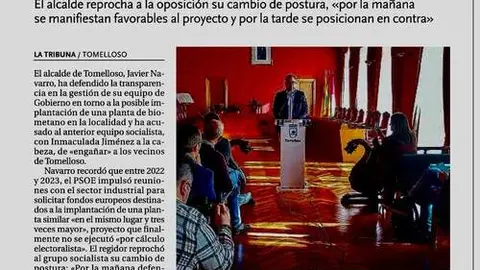 Publicaci&oacute;n declaraciones textuales alcalde Tomelloso