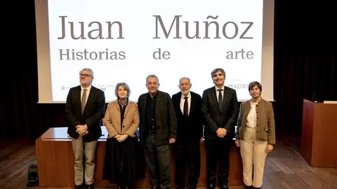 De izquierda a derecha: Miguel Falomir, Director del Museo Nacional del Prado; Marta Rivera de la Cruz Concejala de Cultura del Ayuntamiento de Madrid; Vicente Todol&iacute;, comisario de la exposici&oacute;n, Javier Solana Presidente del Real Patronato del Museo Nacional del Prado; Alfonso Palacio, Director Adjunto de Conservaci&oacute;n e Investigaci&oacute;n del Museo Nacional del Prado y Marina Chinchilla, Directora Adjunta de Administraci&oacute;n del Museo Nacional del Prado