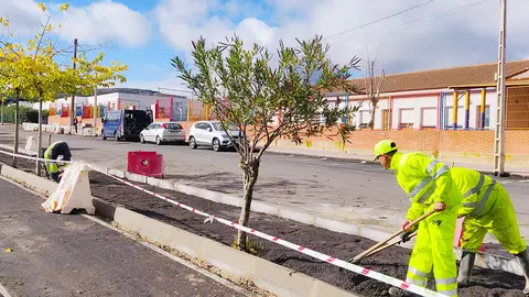Obras de acerados en el entorno del Colegio de Educaci&oacute;n Infantil y Primaria (CEIP) 'Cervantes' de Brazatortas