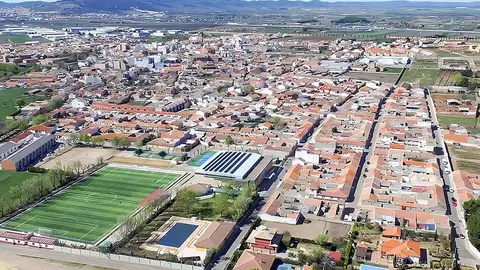 Panor&aacute;mica a&eacute;rea del casco urbano de Argamasilla de Calatrava