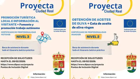 Carteles de los cursos programados en Almod&oacute;var del Campo