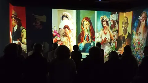 Algunos los retratos de Palmero sobre personajes del Quijote que cobran vida en Almod&oacute;var del Campo