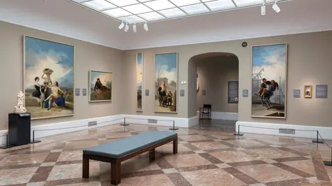 Vista de las salas de cartones para tapices de Goya