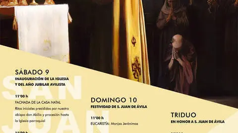 Cartel de actos por la festividad local de san Juan de &Aacute;vila