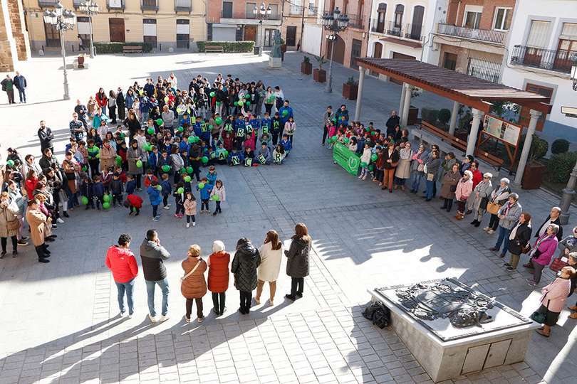 Panorámica aérea de la Plaza Mayor durante la concentración