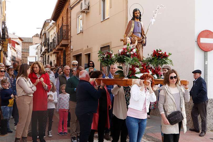 Un momento de la procesión de esta tarde