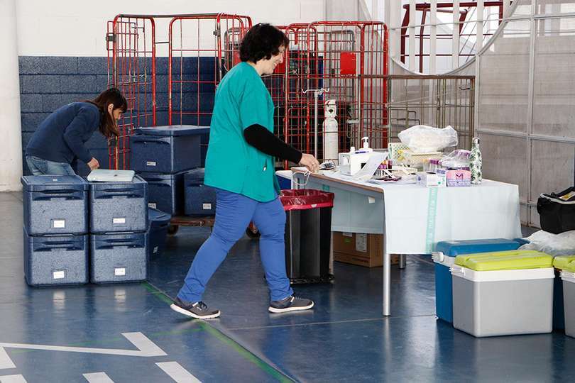Área logística de material de recepción de la sangre donada