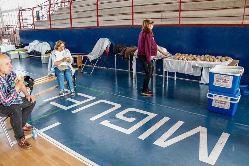 Espacio de reposo y refrigerio tras la donación