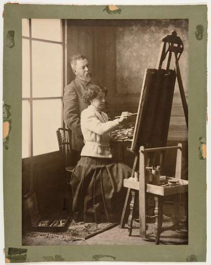 Antonio García Peris, Sorolla y su hija María pintando, ca. 1907, Museo Sorolla, n. inv. 80251