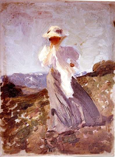 Estudio figura femenina con sierra de fondo