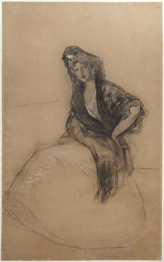 Dibujo para cuadro reina Victoria Eugenia con mantilla
