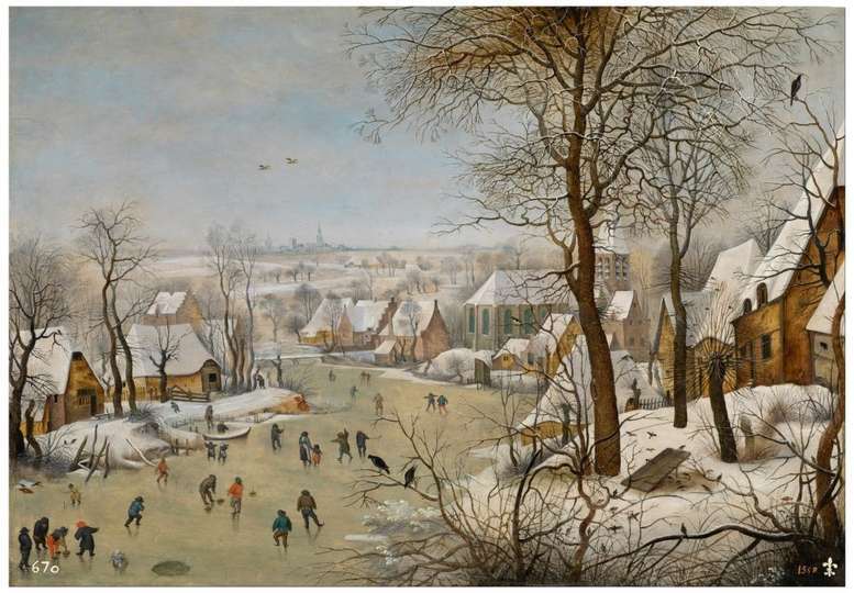 SKATEBOARDING
Paisaje nevado con patinadores y trampa para pájaros. Pieter Brueguel el Joven